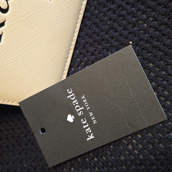 Kate Spade NWT Cream & Tan Wristlet w/Black Logo